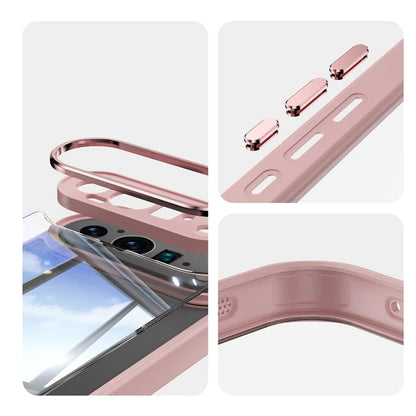 For Google Pixel 9 Pro XL Case Metal Buttons TPU + Acrylic Airbag Protective Cover