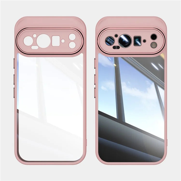 For Google Pixel 9 Pro XL Case Metal Buttons TPU + Acrylic Airbag Protective Cover