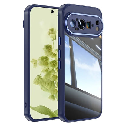 For Google Pixel 9 Pro XL Case Metal Buttons TPU + Acrylic Airbag Protective Cover