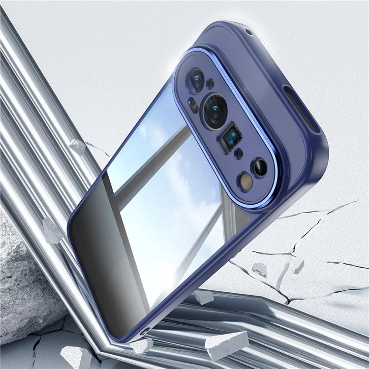 For Google Pixel 9 Pro XL Case Metal Buttons TPU + Acrylic Airbag Protective Cover