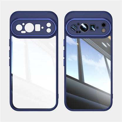 For Google Pixel 9 Pro XL Case Metal Buttons TPU + Acrylic Airbag Protective Cover