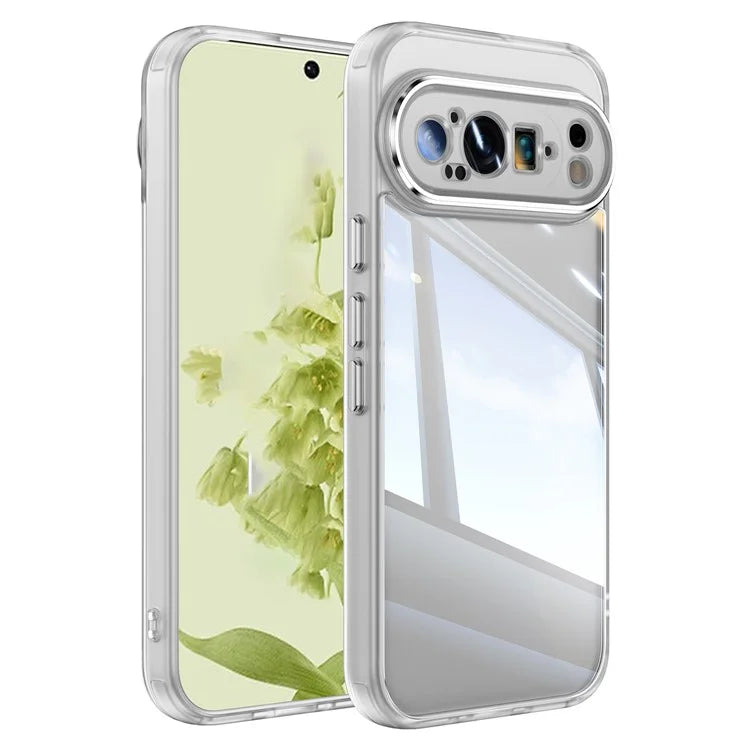 For Google Pixel 9 Pro XL Case Metal Buttons TPU + Acrylic Airbag Protective Cover