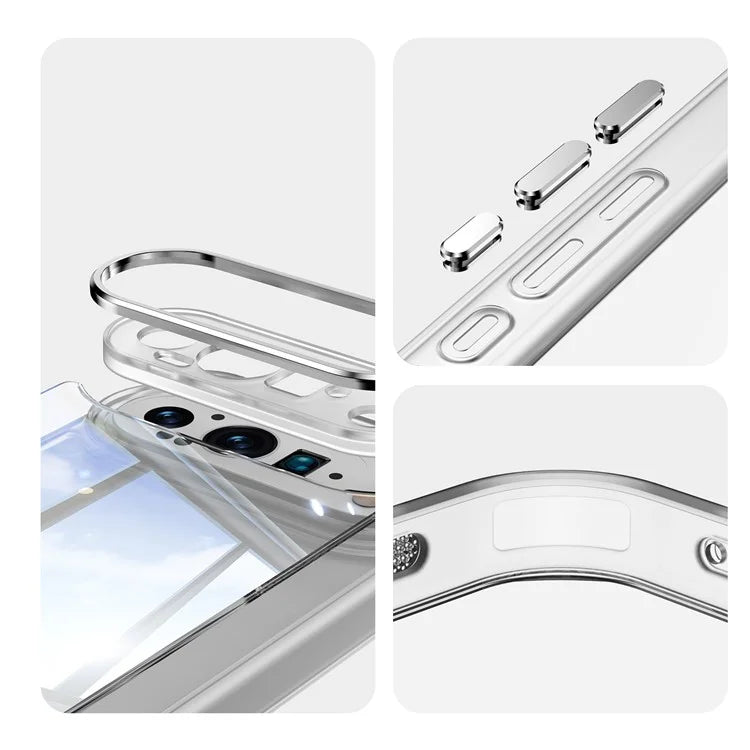 For Google Pixel 9 Pro XL Case Metal Buttons TPU + Acrylic Airbag Protective Cover