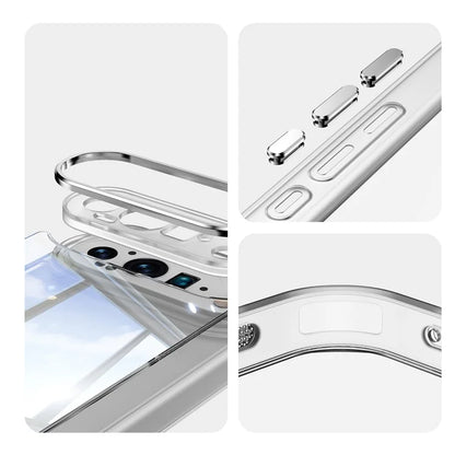 For Google Pixel 9 Pro XL Case Metal Buttons TPU + Acrylic Airbag Protective Cover