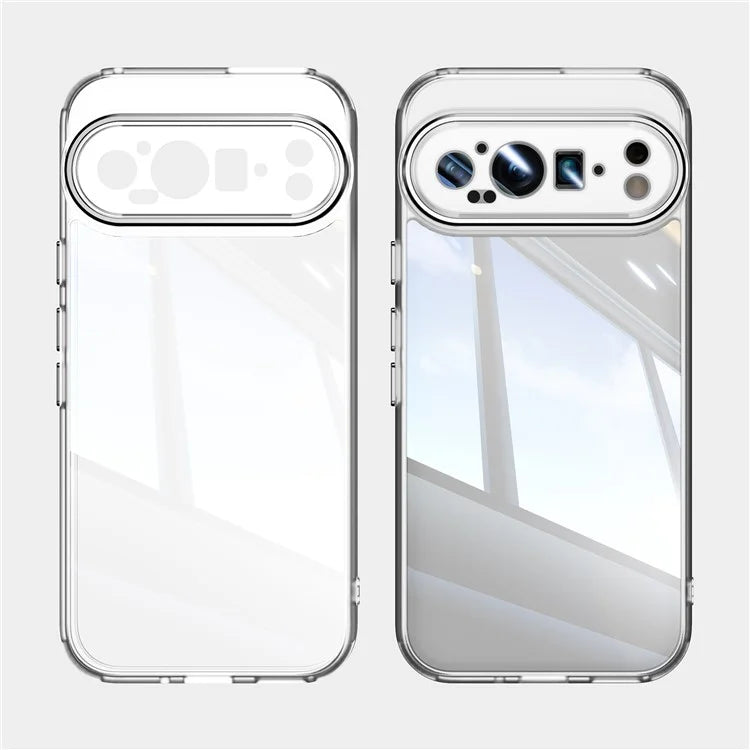 For Google Pixel 9 Pro XL Case Metal Buttons TPU + Acrylic Airbag Protective Cover