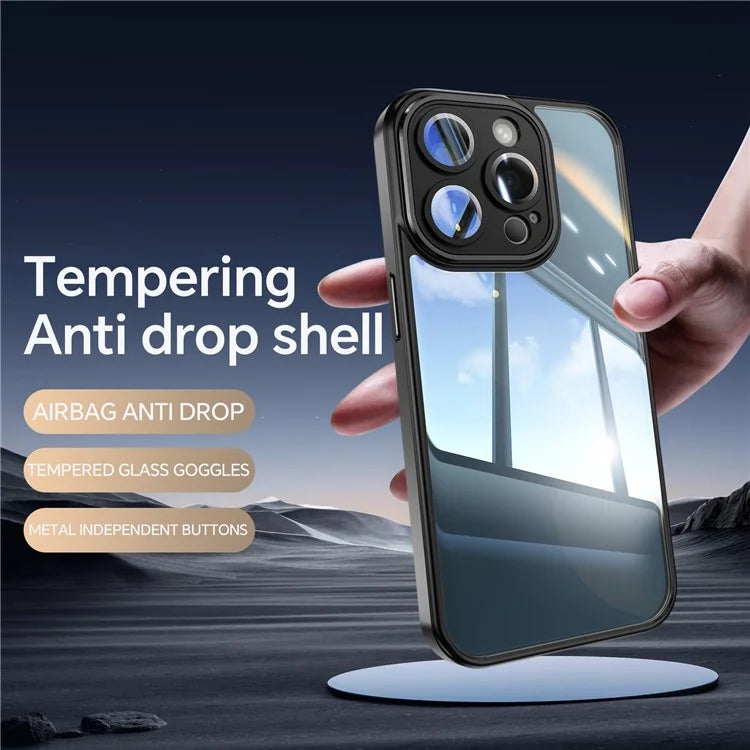 For iPhone 12 Pro Max Camera Protection Metal Buttons TPU + Acrylic Drop Proof Phone Cover