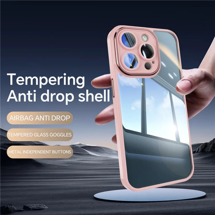 For iPhone 12 Pro Max Camera Protection Metal Buttons TPU + Acrylic Drop Proof Phone Cover