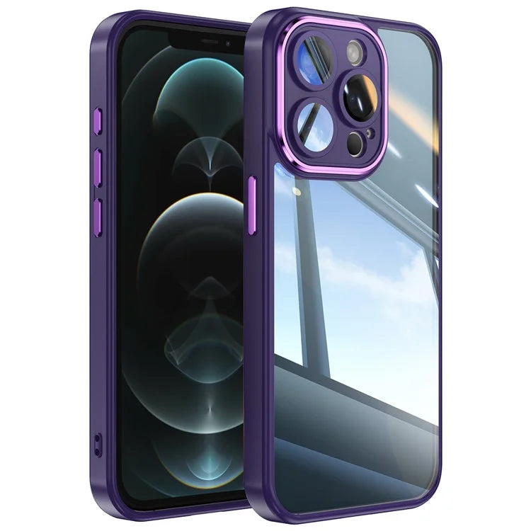 For iPhone 12 Pro Max Camera Protection Metal Buttons TPU + Acrylic Drop Proof Phone Cover