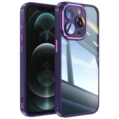For iPhone 12 Pro Max Camera Protection Metal Buttons TPU + Acrylic Drop Proof Phone Cover