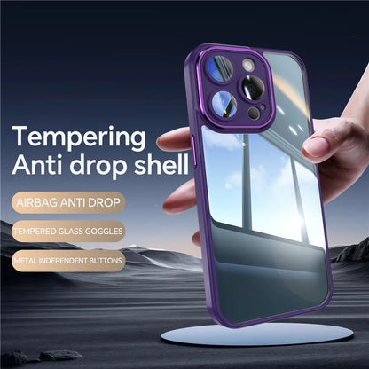 For iPhone 12 Pro Max Camera Protection Metal Buttons TPU + Acrylic Drop Proof Phone Cover