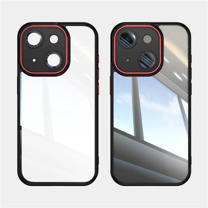 For iPhone 13 6.1 inch Case TPU + Acrylic Airbag Shockproof Built-in Lens Film Phone Cover+Red