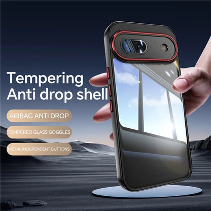 For Google Pixel 8a Case Metal+TPU + Acrylic Anti-Scratch Phone Cover  /  Red