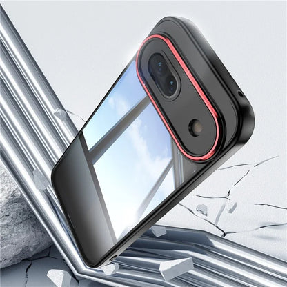 For Google Pixel 8a Case Metal+TPU + Acrylic Anti-Scratch Phone Cover  /  Red