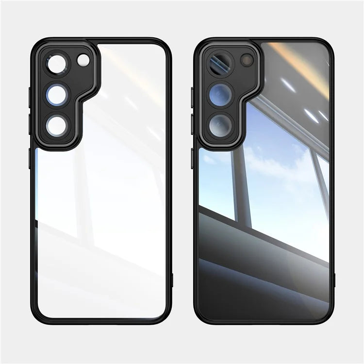 For Samsung Galaxy S23 Case TPU + Acrylic Drop-Proof Metal Buttons Phone Cover