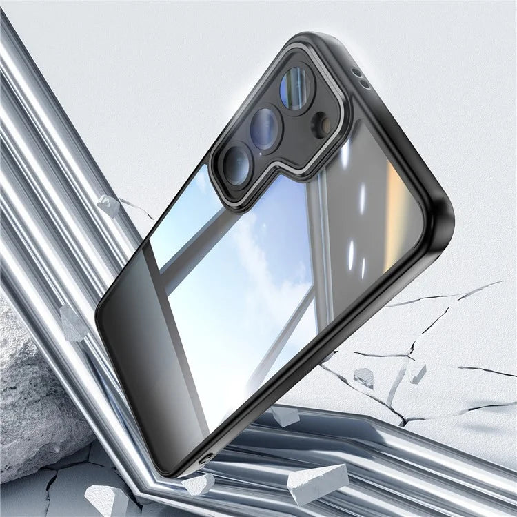For Samsung Galaxy S23 Case TPU + Acrylic Drop-Proof Metal Buttons Phone Cover