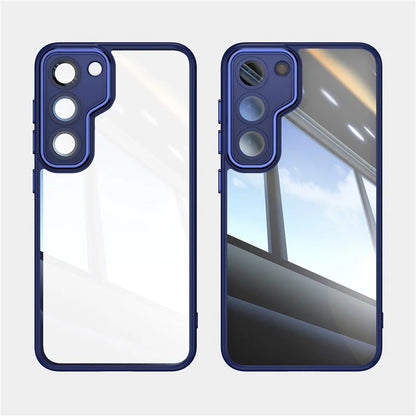 For Samsung Galaxy S23 Case TPU + Acrylic Drop-Proof Metal Buttons Phone Cover