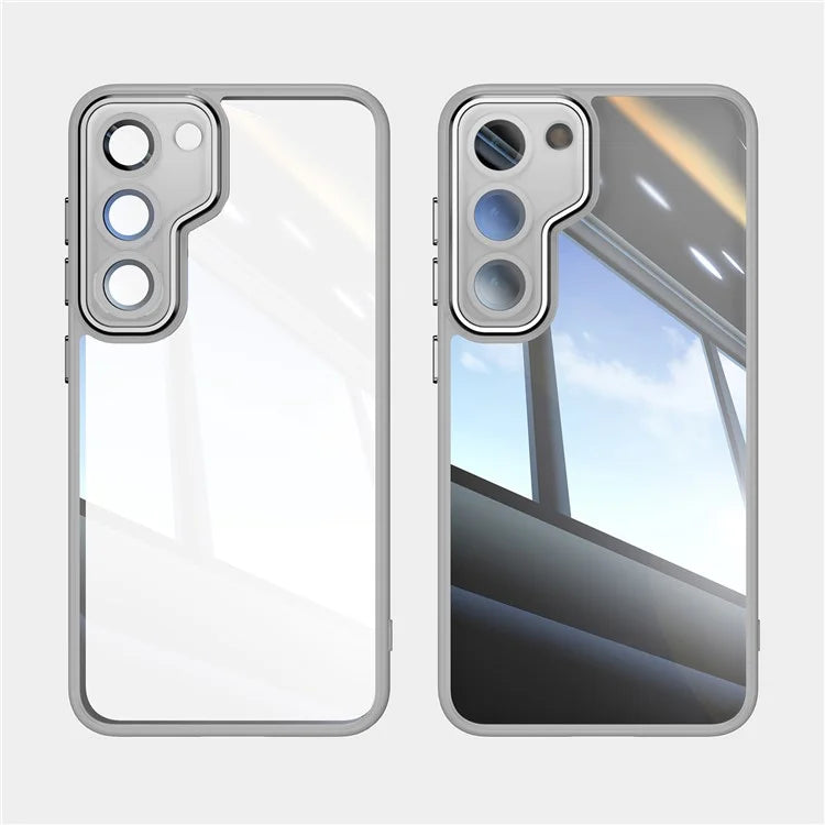 For Samsung Galaxy S23 Case TPU + Acrylic Drop-Proof Metal Buttons Phone Cover
