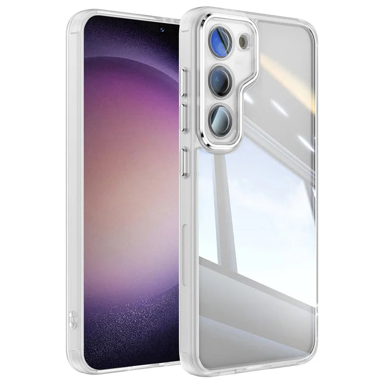 For Samsung Galaxy S23 Case TPU + Acrylic Drop-Proof Metal Buttons Phone Cover