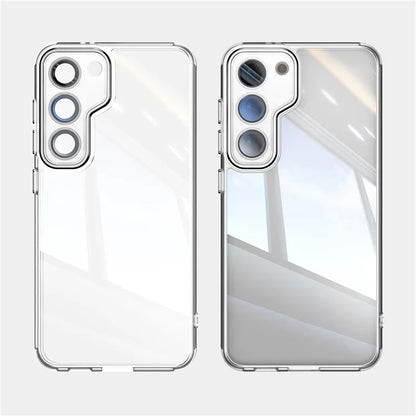 For Samsung Galaxy S23 Case TPU + Acrylic Drop-Proof Metal Buttons Phone Cover