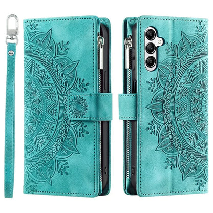 For Samsung Galaxy M55 5G / C55 5G / F55 5G Wallet Case Zipper Pocket Flip Leather Mandala Totem Phone Cover