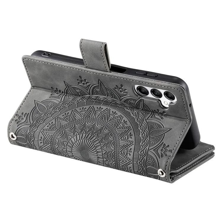 For Samsung Galaxy M55 5G / C55 5G / F55 5G Wallet Case Zipper Pocket Flip Leather Mandala Totem Phone Cover