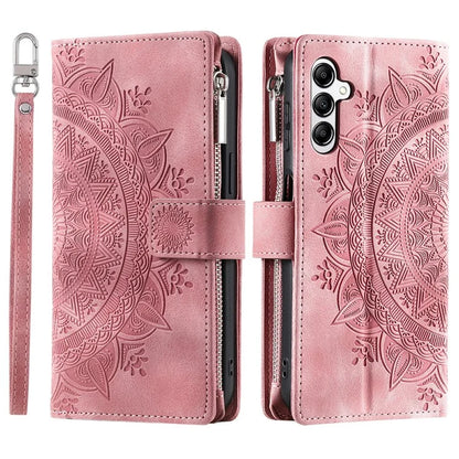 For Samsung Galaxy M55 5G / C55 5G / F55 5G Wallet Case Zipper Pocket Flip Leather Mandala Totem Phone Cover