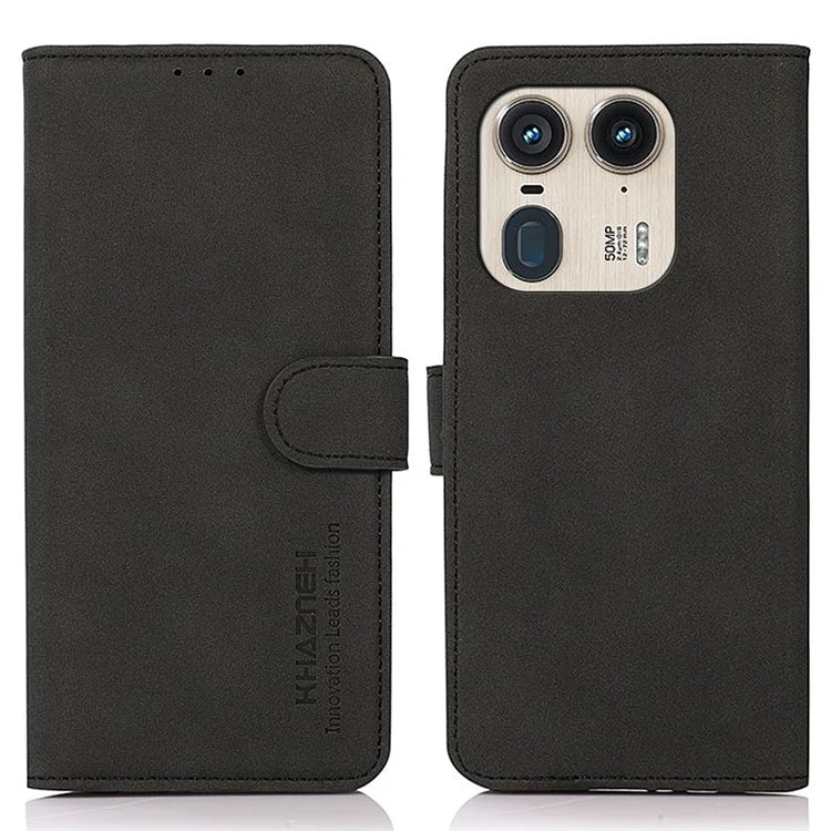 KHAZNEH For Motorola Edge 50 Ultra 5G / Moto X50 Ultra 5G Magnetic Case Texture Leather Soft Touch Mobile Phone Cover