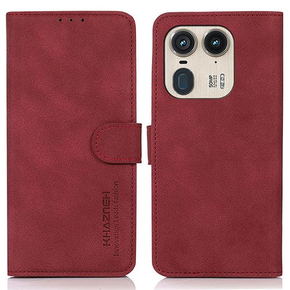 KHAZNEH For Motorola Edge 50 Ultra 5G / Moto X50 Ultra 5G Magnetic Case Texture Leather Soft Touch Mobile Phone Cover