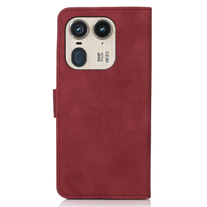 KHAZNEH For Motorola Edge 50 Ultra 5G / Moto X50 Ultra 5G Magnetic Case Texture Leather Soft Touch Mobile Phone Cover