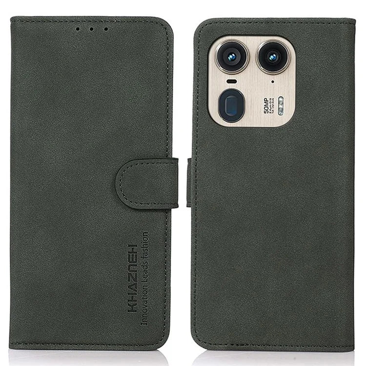 KHAZNEH For Motorola Edge 50 Ultra 5G / Moto X50 Ultra 5G Magnetic Case Texture Leather Soft Touch Mobile Phone Cover