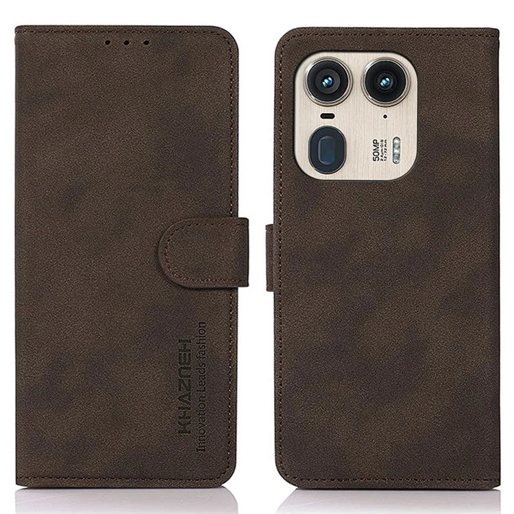 KHAZNEH For Motorola Edge 50 Ultra 5G / Moto X50 Ultra 5G Magnetic Case Texture Leather Soft Touch Mobile Phone Cover