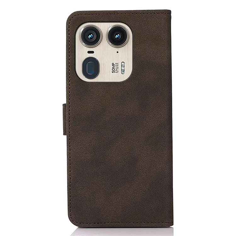 KHAZNEH For Motorola Edge 50 Ultra 5G / Moto X50 Ultra 5G Magnetic Case Texture Leather Soft Touch Mobile Phone Cover