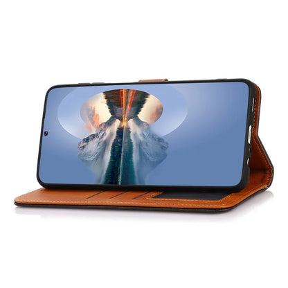 KHAZNEH For Motorola Edge 50 Ultra 5G / Moto X50 Ultra 5G Case PU Leather Phone Cover Gold Magnetic Buckle Decor