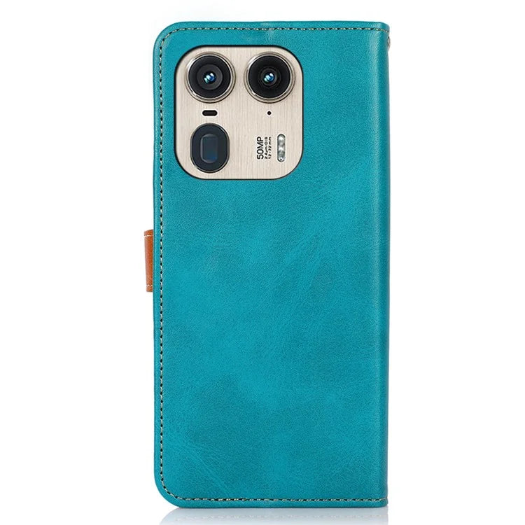 KHAZNEH For Motorola Edge 50 Ultra 5G / Moto X50 Ultra 5G Case PU Leather Phone Cover Gold Magnetic Buckle Decor