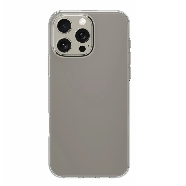 For iPhone 16 Pro Max Clear Case Glossy Surface Watermark-Free TPU Phone Cover