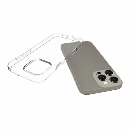 For iPhone 16 Pro Max Clear Case Glossy Surface Watermark-Free TPU Phone Cover
