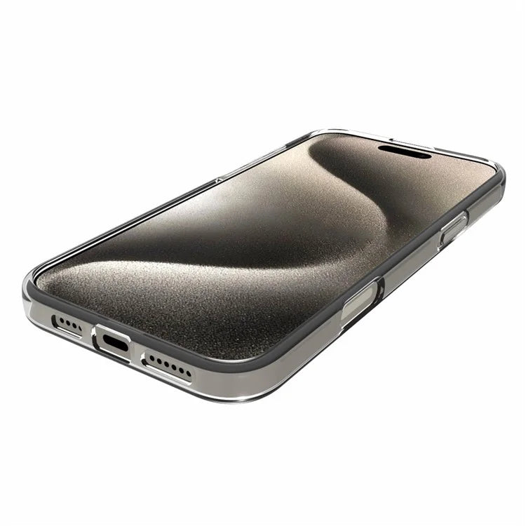 For iPhone 16 Pro Max Clear Case Glossy Surface Watermark-Free TPU Phone Cover