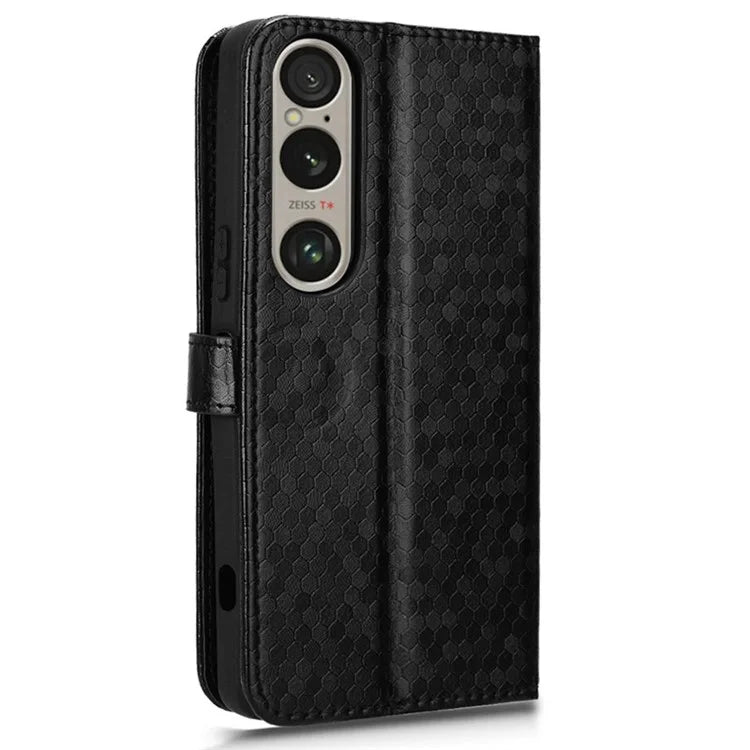 For Sony Xperia 1 VI Wallet Case Stand Leather Phone Cover Dot Imprinted