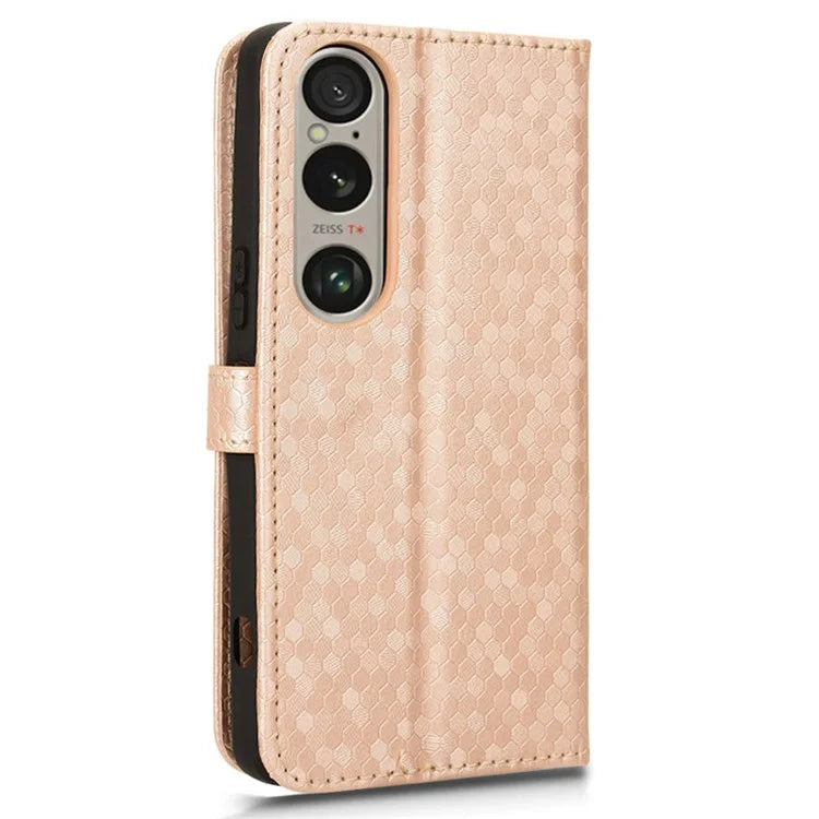 For Sony Xperia 1 VI Wallet Case Stand Leather Phone Cover Dot Imprinted