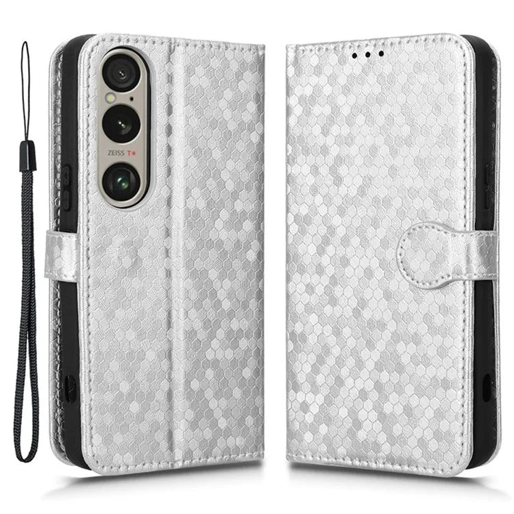 For Sony Xperia 1 VI Wallet Case Stand Leather Phone Cover Dot Imprinted