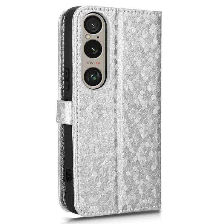 For Sony Xperia 1 VI Wallet Case Stand Leather Phone Cover Dot Imprinted
