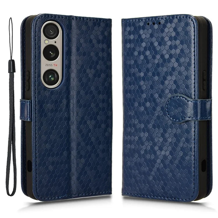 For Sony Xperia 1 VI Wallet Case Stand Leather Phone Cover Dot Imprinted