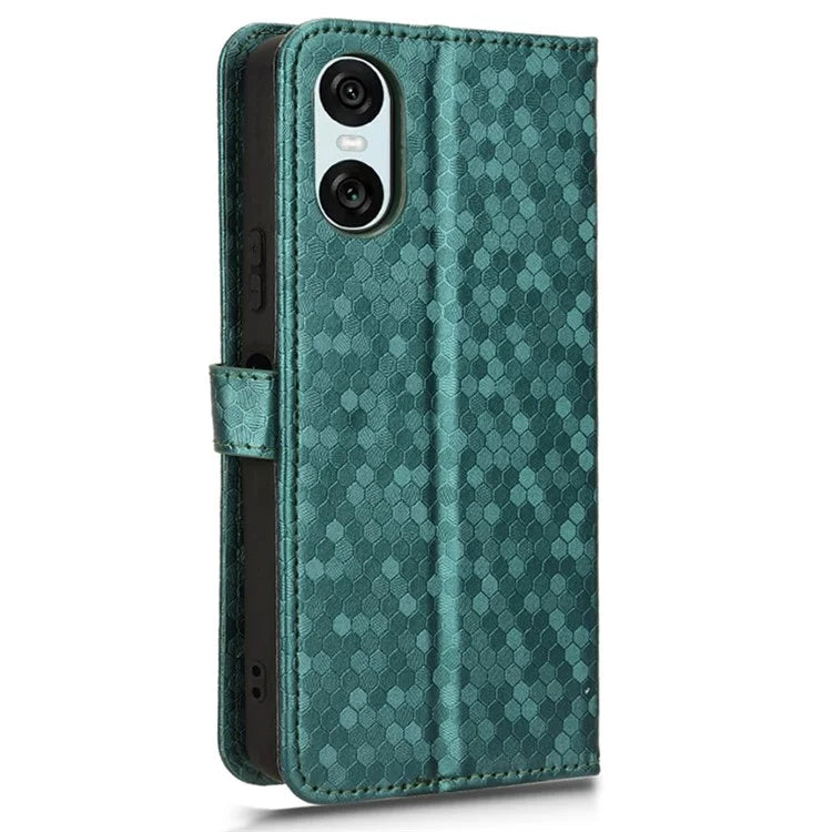For Sony Xperia 10 VI Case Dot Pattern Card Slots Stand Mobile Phone Cover
