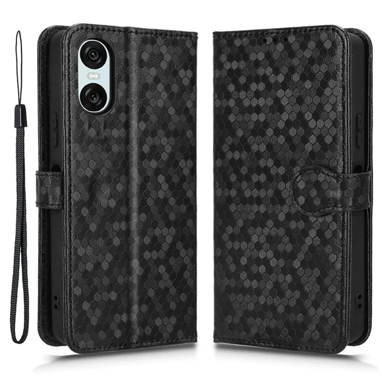 For Sony Xperia 10 VI Case Dot Pattern Card Slots Stand Mobile Phone Cover