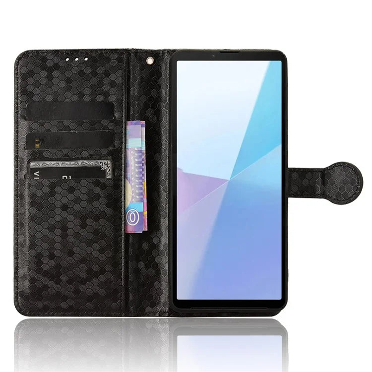 For Sony Xperia 10 VI Case Dot Pattern Card Slots Stand Mobile Phone Cover