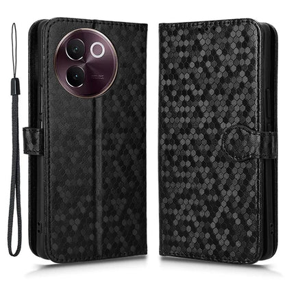 For vivo V30e 5G Case Shockproof Dot Imprinted PU Leather Flip Phone Wallet Cover