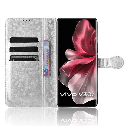 For vivo V30e 5G Case Shockproof Dot Imprinted PU Leather Flip Phone Wallet Cover