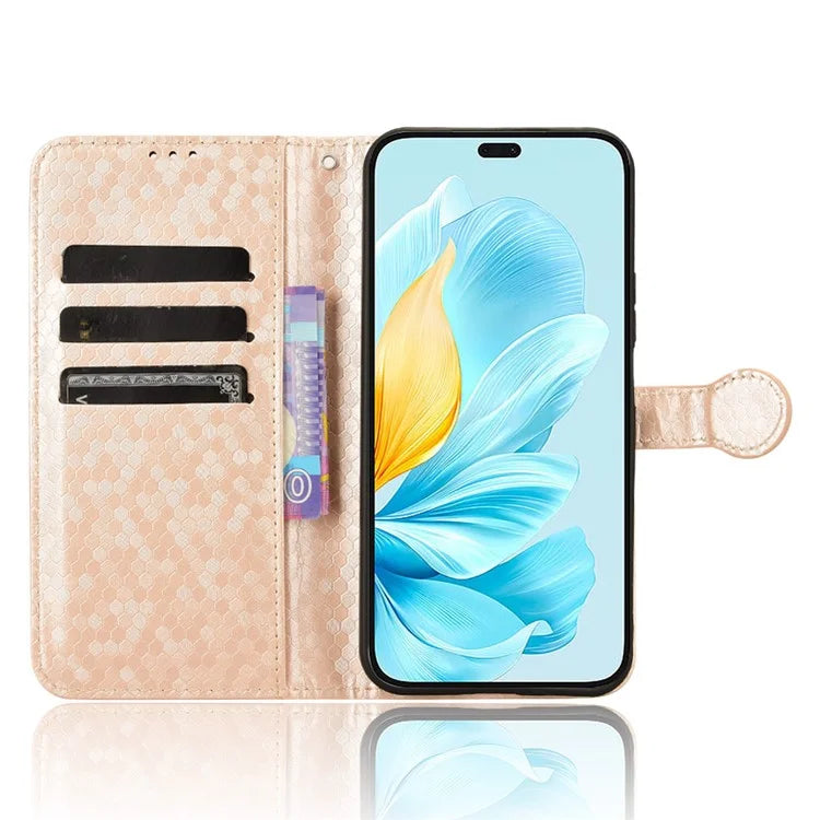 For Honor 200 Lite Wallet Card Slots Case Dot Imprinted Leather Phone Cover