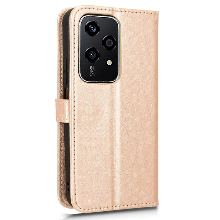 For Honor 200 Lite Wallet Card Slots Case Dot Imprinted Leather Phone Cover