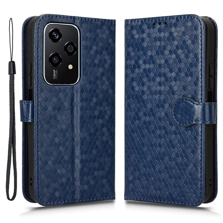 For Honor 200 Lite Wallet Card Slots Case Dot Imprinted Leather Phone Cover